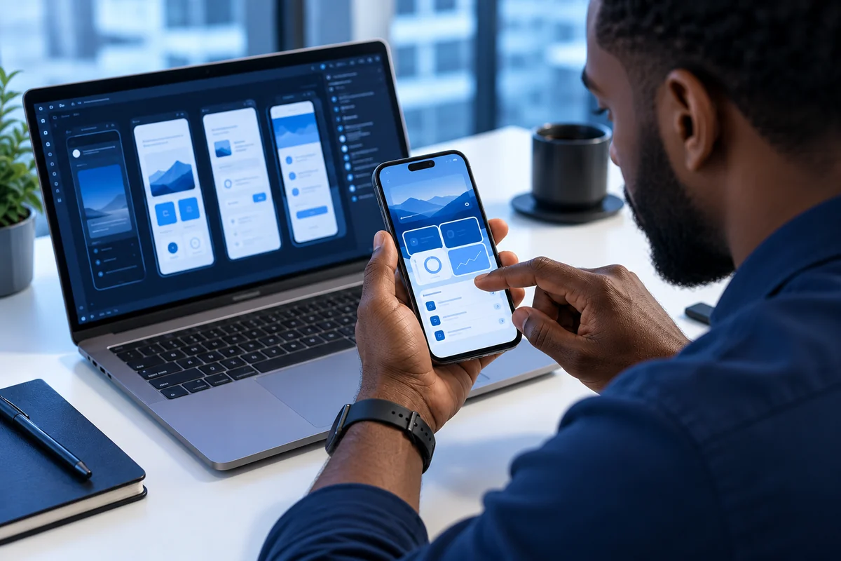 Mobile application testing on a smartphone